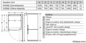 Serie | 8 Eraldiseisev külmik-sügavkülmik, sügavkülmik all