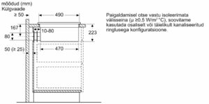 Integreeritava õhupuhastussüsteemiga induktsioonpliidiplaat